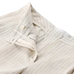 Lardini Weite Stoffhose mit Nadelstreifen beige Stoffhose