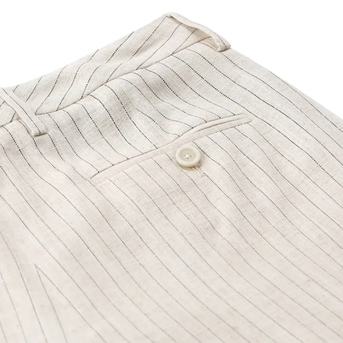 Lardini Weite Stoffhose mit Nadelstreifen beige Stoffhose