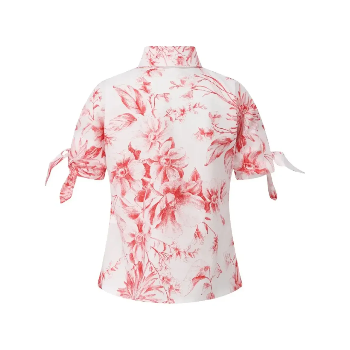 Lavi Kurzarmbluse Cedro mit floralem Muster weiß Bluse