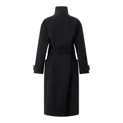 Lemaire Mantel aus Wolle schwarz Wintermantel