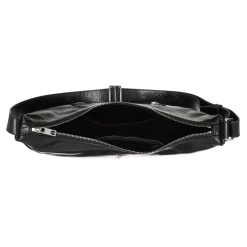 Liebeskind Berlin Moon With Zips Lack Distressed Black Crossbody Bag