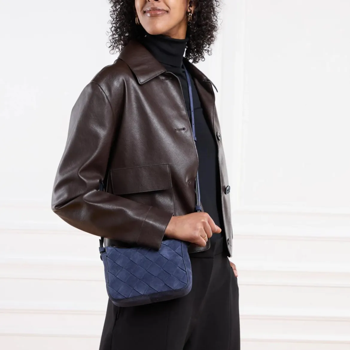 Liebeskind Berlin Sky Ii Woven Promo Suede + Tokyo Sheep Peacoat Crossbody Bag