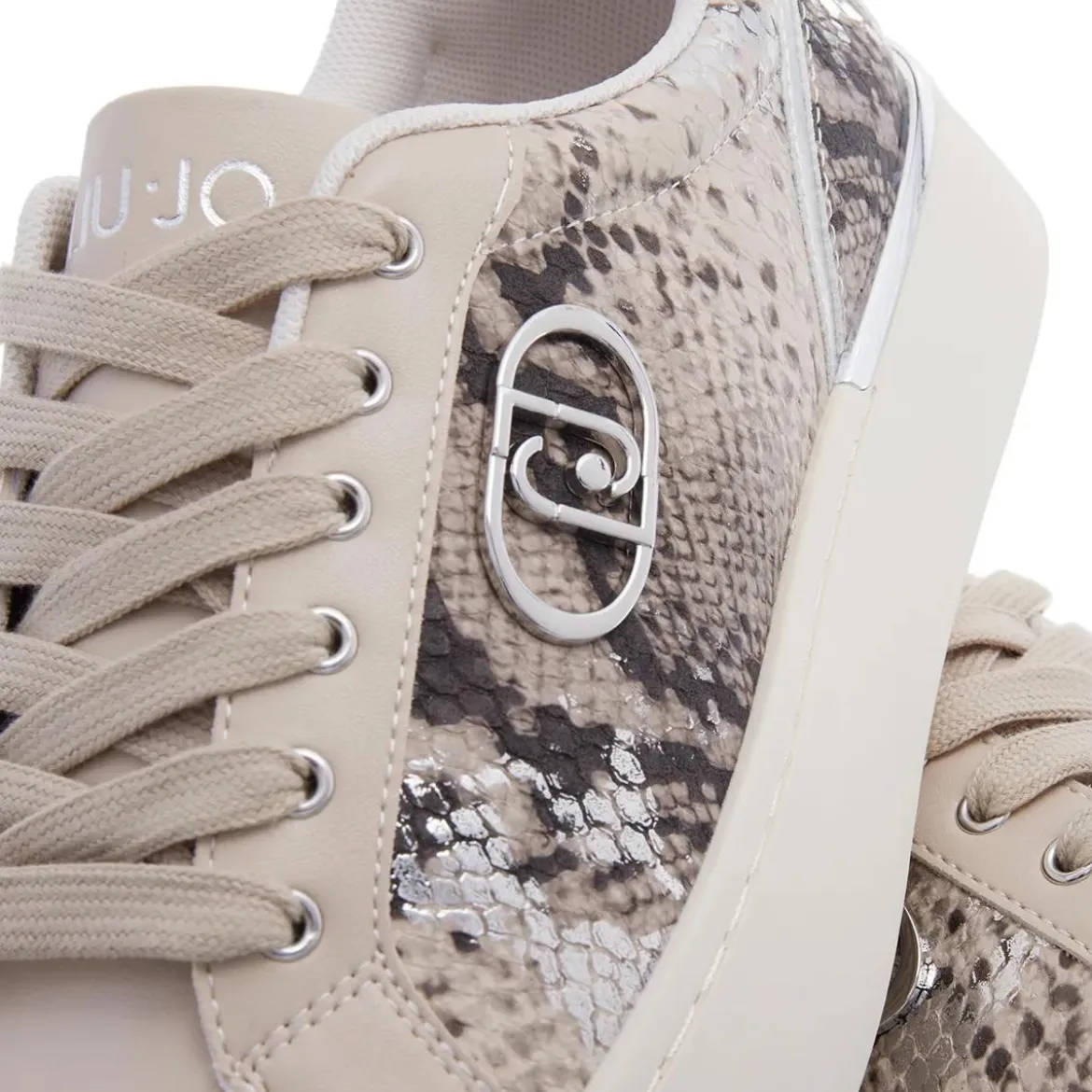 LIU JO Pretty 06 Laminated Printed Py Savana/Silver Low-Top-Sneaker