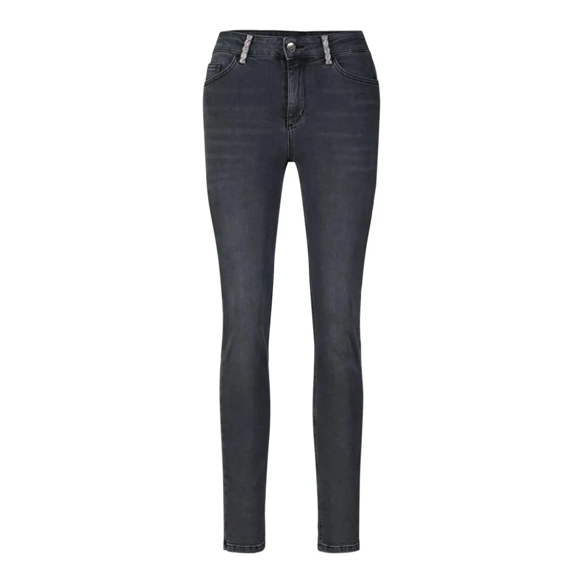 LIU JO Skinny Jeans mit Strass Verzierung Dunkelgrau Skinny-Leg-Jeans