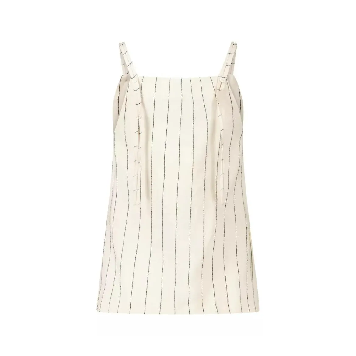LouLou Gestreiftes Top Eos aus Leinen-Mix Beige Top