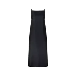 LouLou Twill-Kleid Sulum aus Seide Schwarz Midikleid