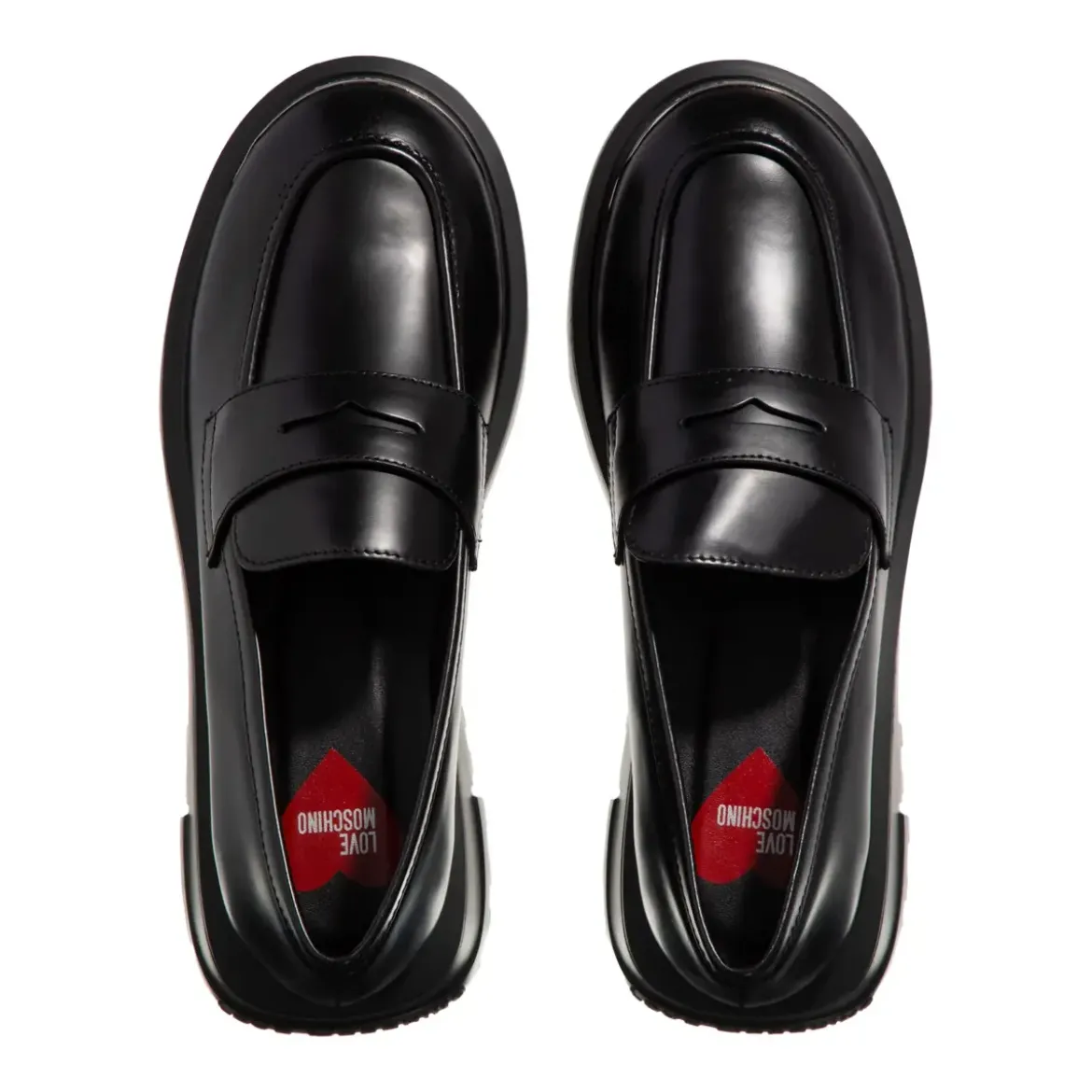 Love Moschino Square Love Scarpa Donna Nero Loafer
