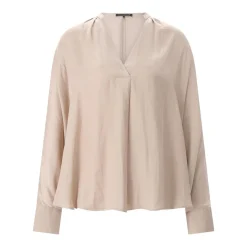 Luisa Cerano Bluse aus Satin beige Bluse