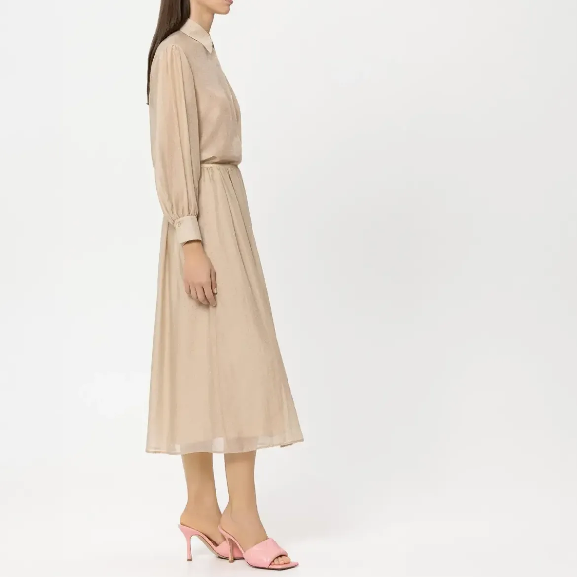 Luisa Cerano Hemdbluse mit Glitzersteinen soft camel Bluse