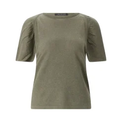 Luisa Cerano Kurzarmpullover aus Leinen grün Pullover