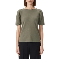 Luisa Cerano Kurzarmpullover aus Leinen grün Pullover