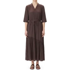 Luisa Cerano Midikleid aus Satin braun Maxikleid
