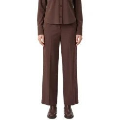 Luisa Cerano Wide-Leg Hose aus Viskose-Mix braun Stoffhose