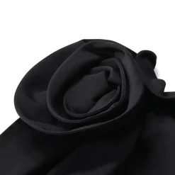 Magda Butrym Midikleid aus Baumwoll-Seiden-Mix schwarz Minikleid