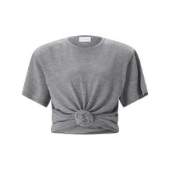Magda Butrym T-Shirt mit Knoten-Detail grau T-Shirt