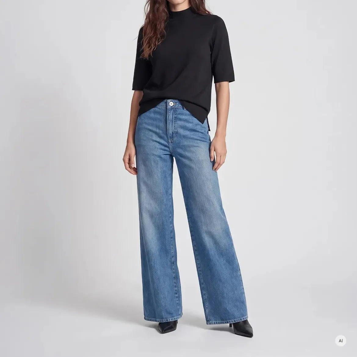 Marc Aurel Authentischer Blue Denim und ein weit geschnittene blau Wide Leg Jeans