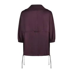 Marc Aurel Das Poloshirt aus Viskose mit Strickkragen aus fli lila Bluse