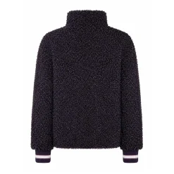 Marc Aurel Der Blouson mit Streifen-Strick aus curly Faux Fur lila Blouson