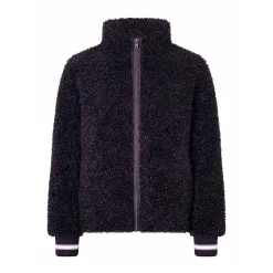 Marc Aurel Der Blouson mit Streifen-Strick aus curly Faux Fur lila Blouson