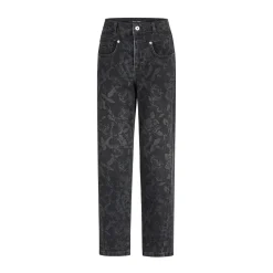 Marc Aurel Der Print verleiht dieser Barrel-Fit-Jeans einen b schwarz Ausgestellte Jeans