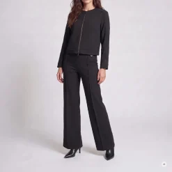 Marc Aurel Diese Blousonjacke mit Satin-Paspel aus Super-Stre schwarz Blouson