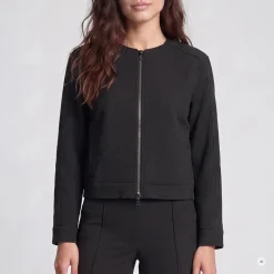 Marc Aurel Diese Blousonjacke mit Satin-Paspel aus Super-Stre schwarz Blouson