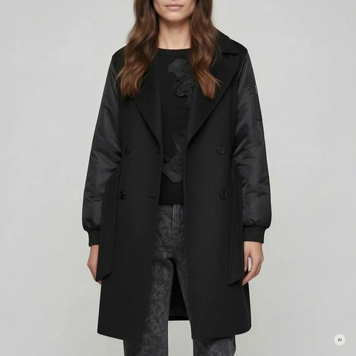 Marc Aurel Diese Doppelreiher Caban Outdoorjacke aus einem Ma schwarz Übergangsjacke