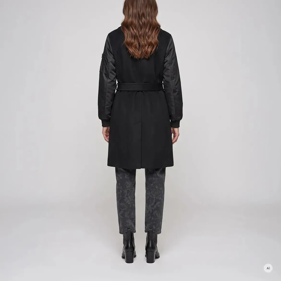 Marc Aurel Diese Doppelreiher Caban Outdoorjacke aus einem Ma schwarz Übergangsjacke