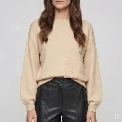Marc Aurel Dieser Pullover aus elastischem Alpaka-Mix-Garn mi beige Pullover