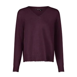 Marc Aurel Dieser V-Ausschnitt-Pullover aus Cotton/Wool-Mix m lila Pullover