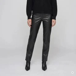 Marc Aurel Diese Slim Fit Hose aus weichem Faux Leather überz schwarz Lederhose