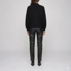 Marc Aurel Diese Slim Fit Hose aus weichem Faux Leather überz schwarz Lederhose