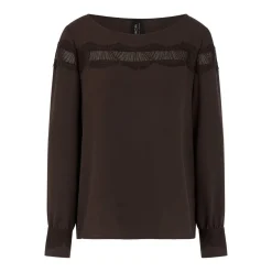 Marc Cain Bluse mit Spitze braun Bluse