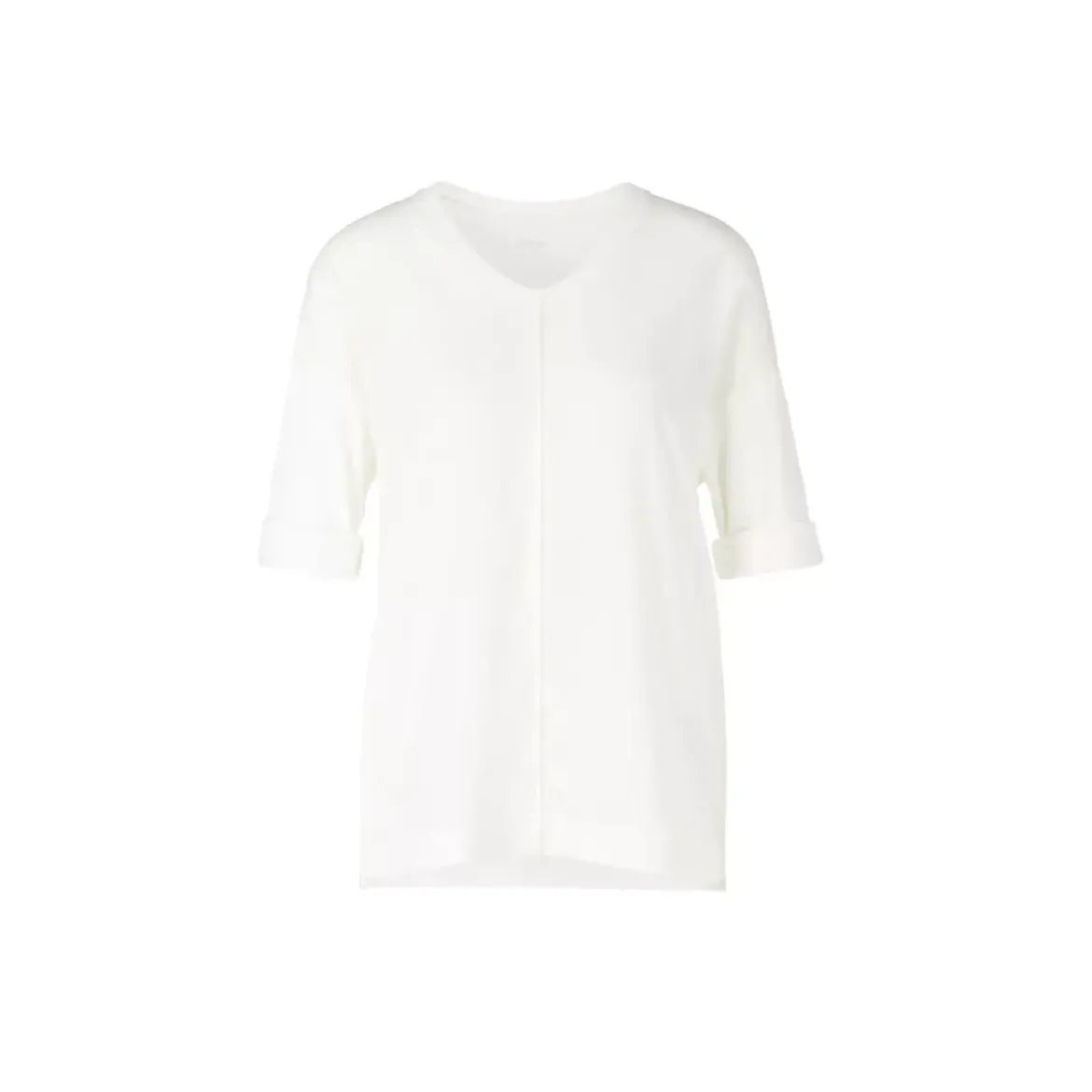 Marc Cain Blusenshirt aus Baumwoll-Mix Weiß Bluse