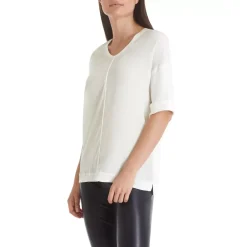 Marc Cain Blusenshirt aus Baumwoll-Mix Weiß Bluse