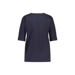 Marc Cain Blusenshirt aus Baumwoll-Mix Dunkelblau Bluse