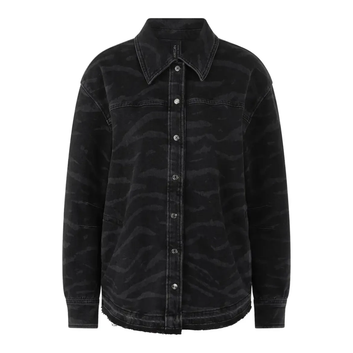 Marc Cain Denim Bluse mit Animalprint grau Jeanshemd