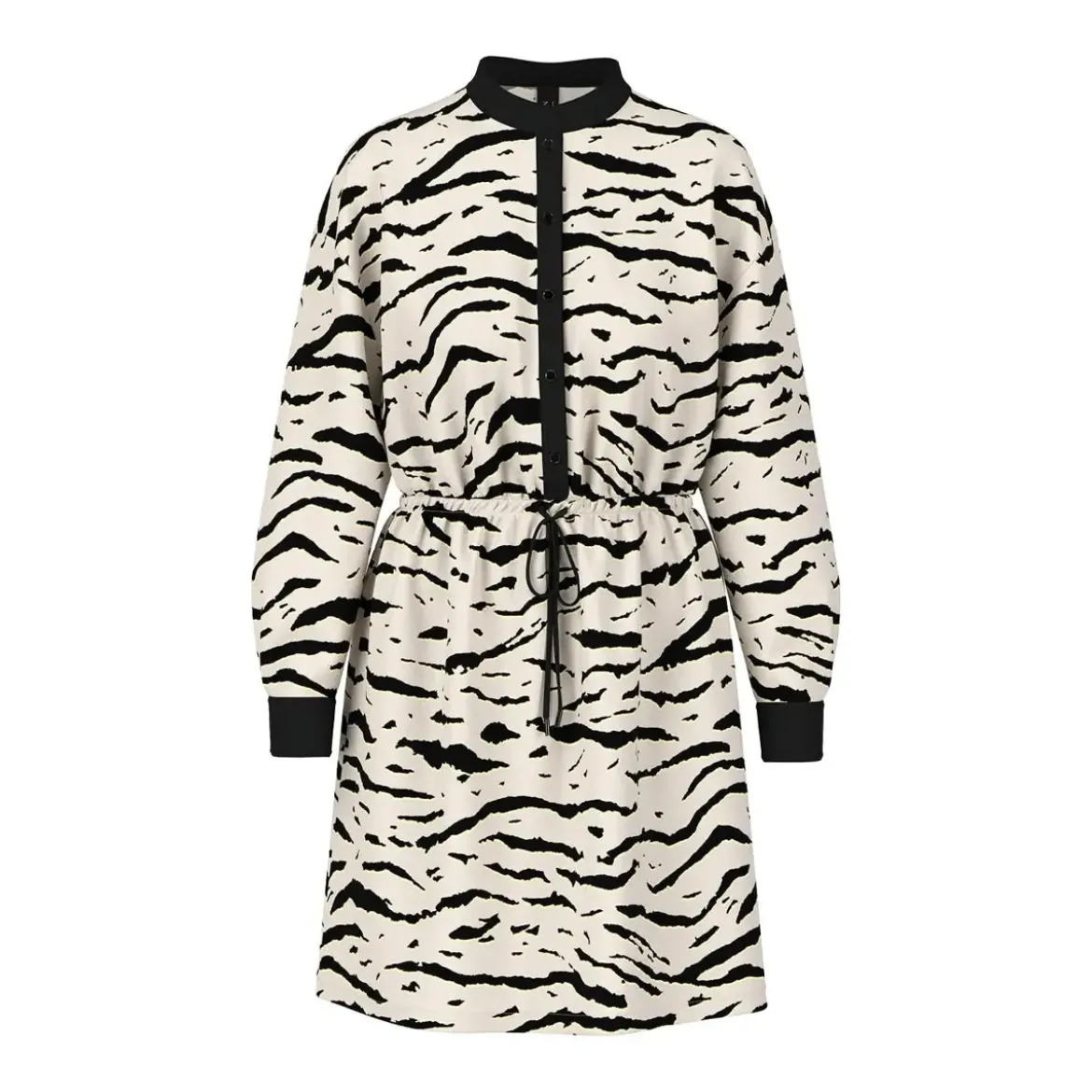 Marc Cain Kleid mit Print Beige Hemdblusenkleid