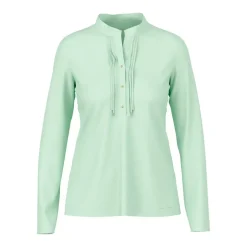 Marc Cain Langarmshirt mit Seidendetails grün T-Shirt