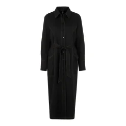 Marc Cain Langes Blusenkleid Schwarz Hemdblusenkleid