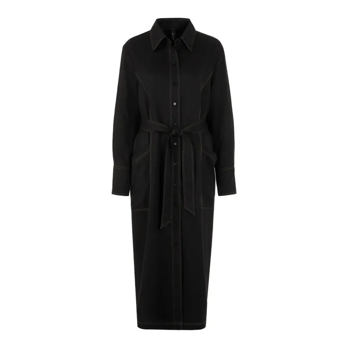 Marc Cain Langes Blusenkleid Schwarz Hemdblusenkleid