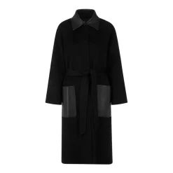 Marc Cain Mantel aus Wolle schwarz Wollmantel