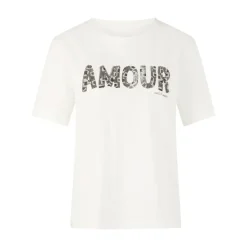Marc Cain T-Shirt mit Pailletten weiß T-Shirt