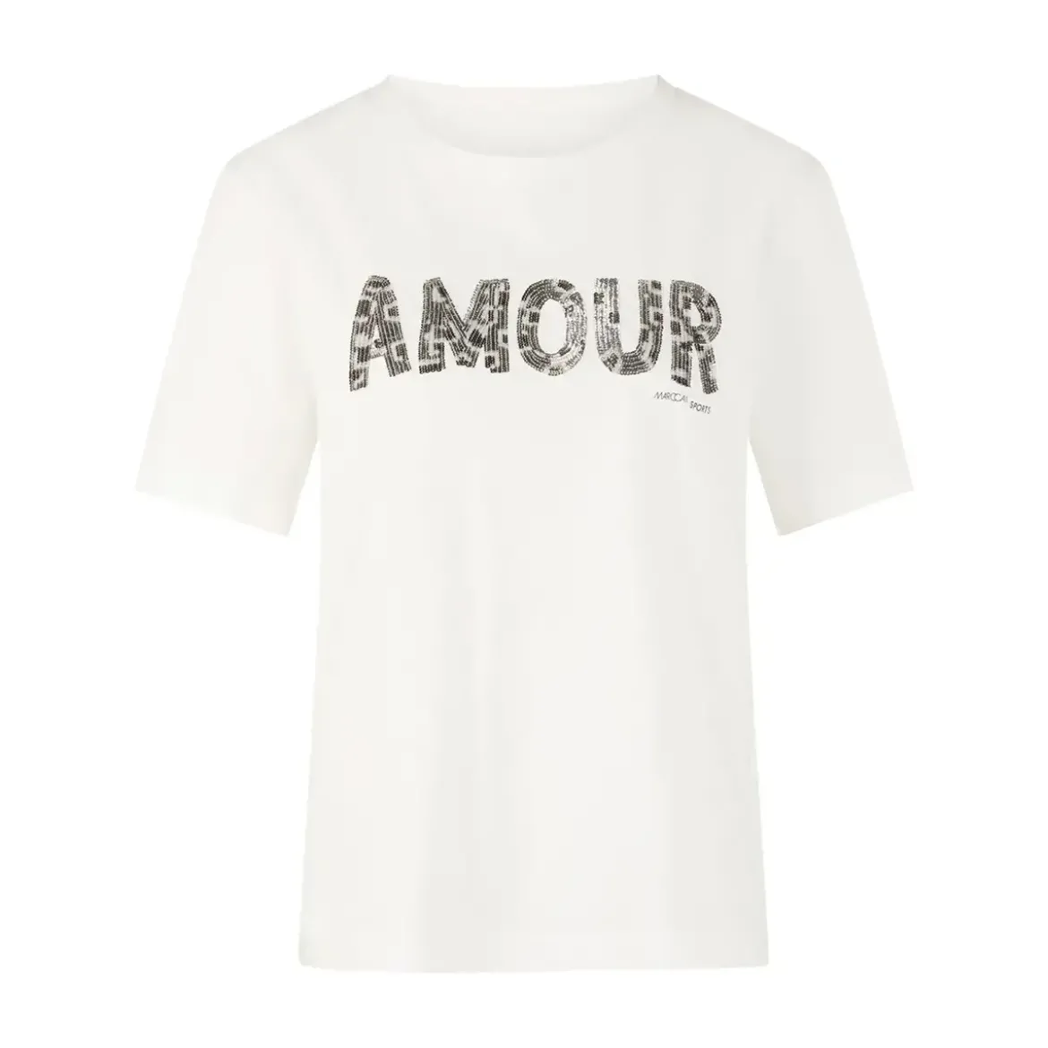 Marc Cain T-Shirt mit Pailletten weiß T-Shirt