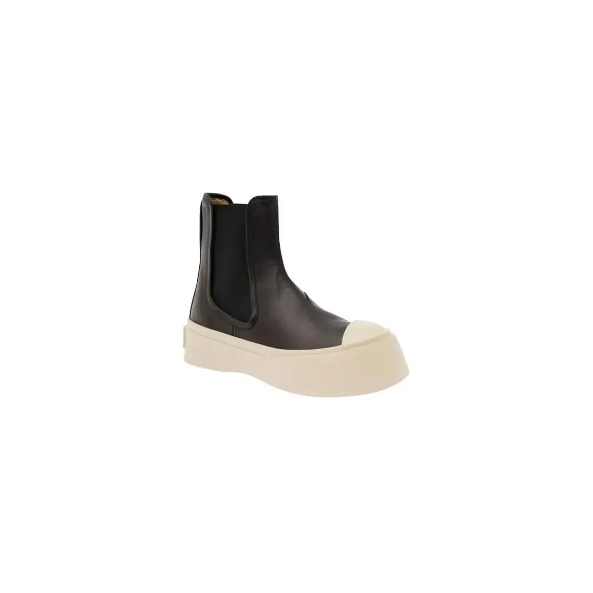 Marni Black Chelsea Boots With Logo Patch In Leather Black Stiefel