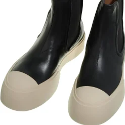 Marni Black Chelsea Boots With Logo Patch In Leather Black Stiefel