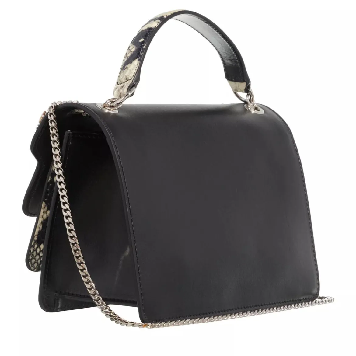 Marni Trunk Envelope Medium Black/White/Python Print Crossbody Bag