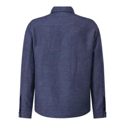 Maurizio Baldassari Overshirt mit Schurwolle und Leinen blau Hemd