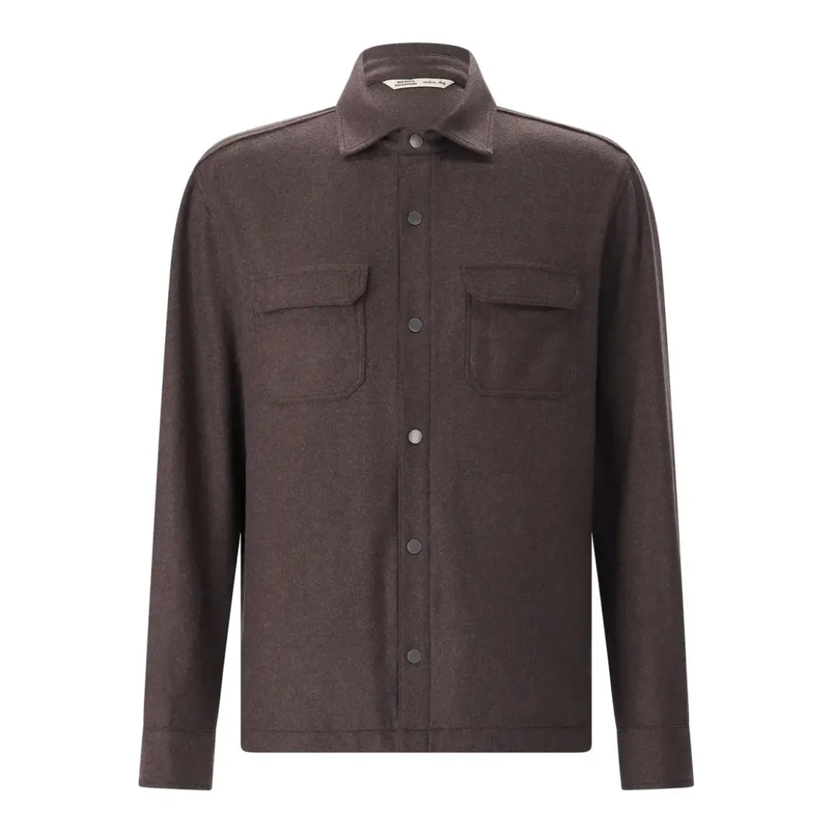 Maurizio Baldassari Overshirt aus Kaschmir-Mix braun Hemdjacke