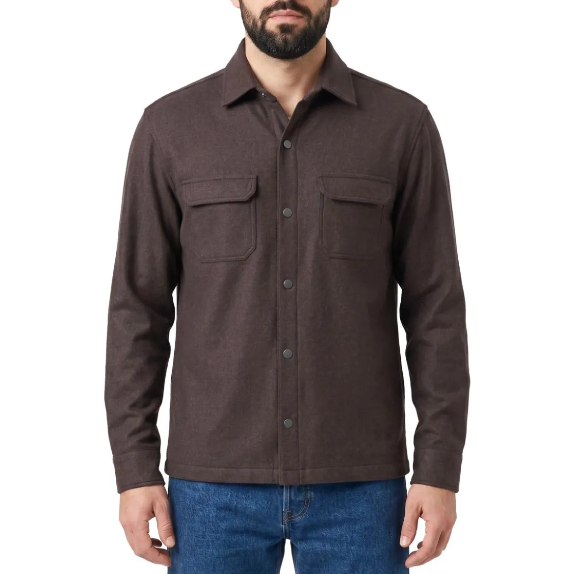Maurizio Baldassari Overshirt aus Kaschmir-Mix braun Hemdjacke